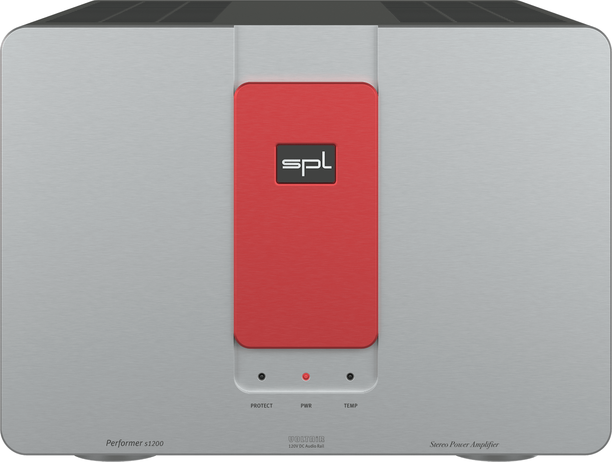 SPL Audio Performer s1200 Stereo Power Amplifier in silver with red insert