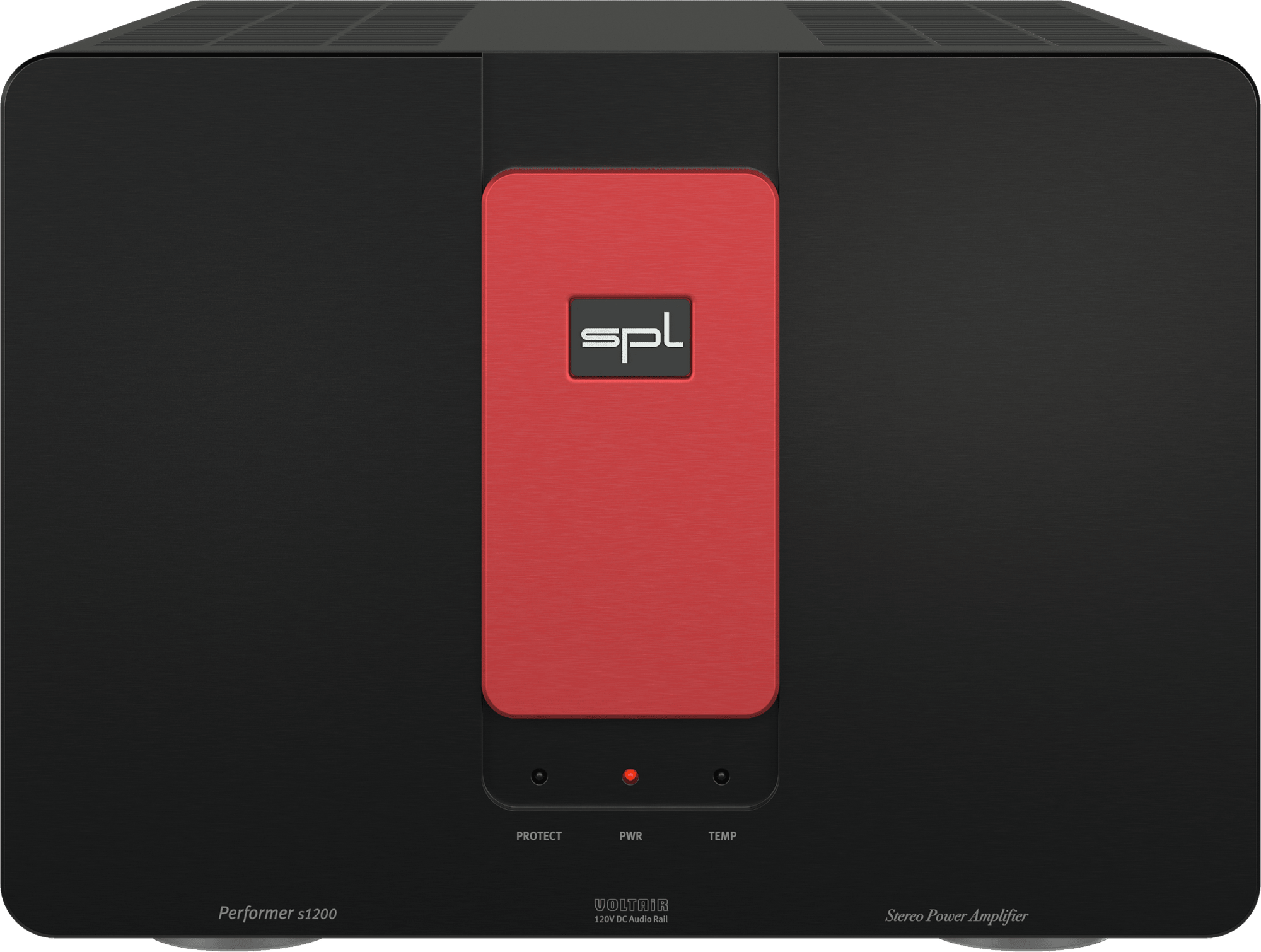 SPL Audio Performer s1200 Stereo Power Amplifier in black with red insert