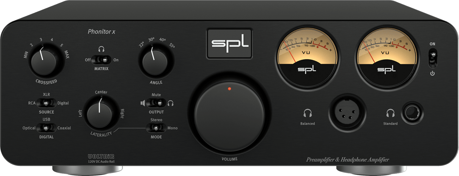SPL Audio Phonitor x Headphone Amplifier & Preamplifier with optional DAC 768xs - Black front