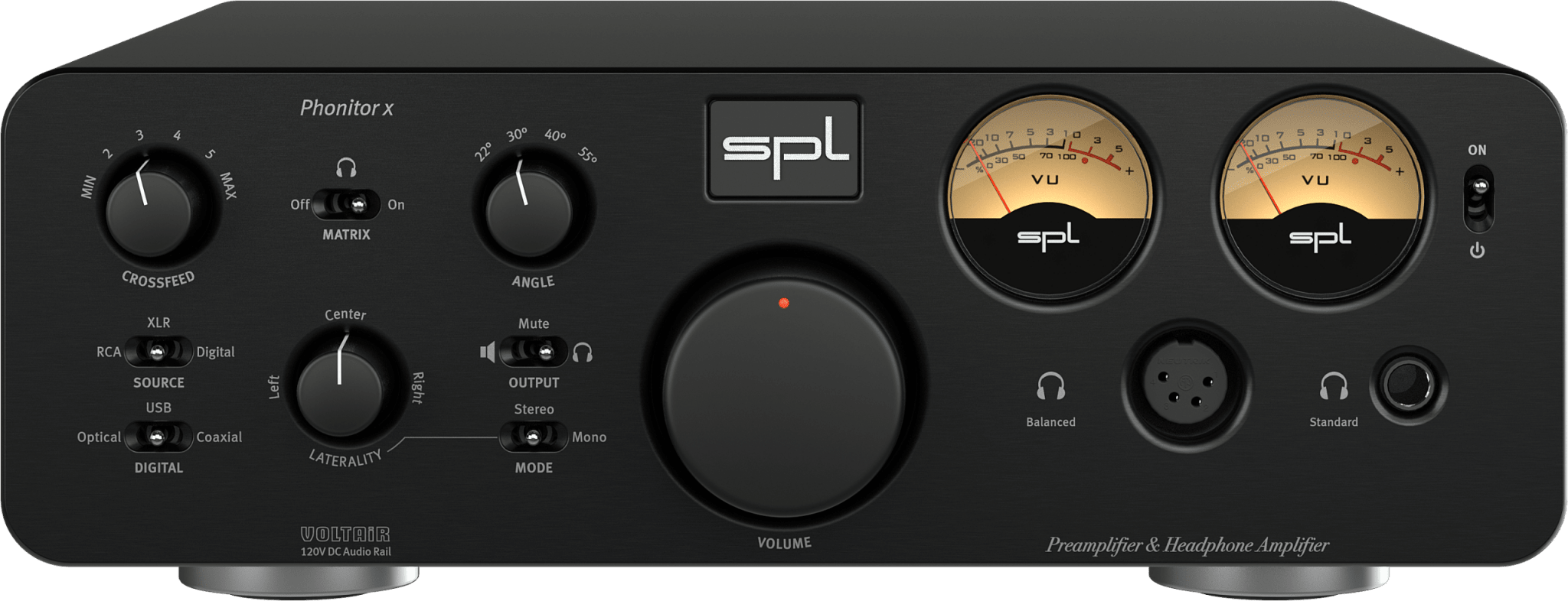 SPL Audio Phonitor x Headphone Amplifier & Preamplifier with optional DAC 768xs - Black front