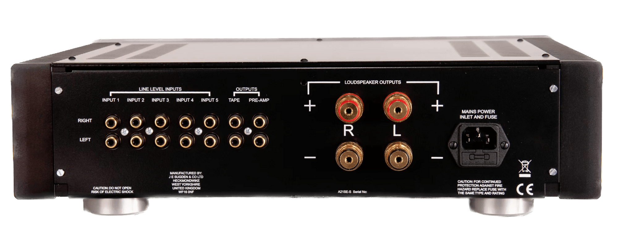 Sugden Audio Integrated Amplifiers Sugden A21SE Special Edition Pure Class A Integrated Amplifier, back