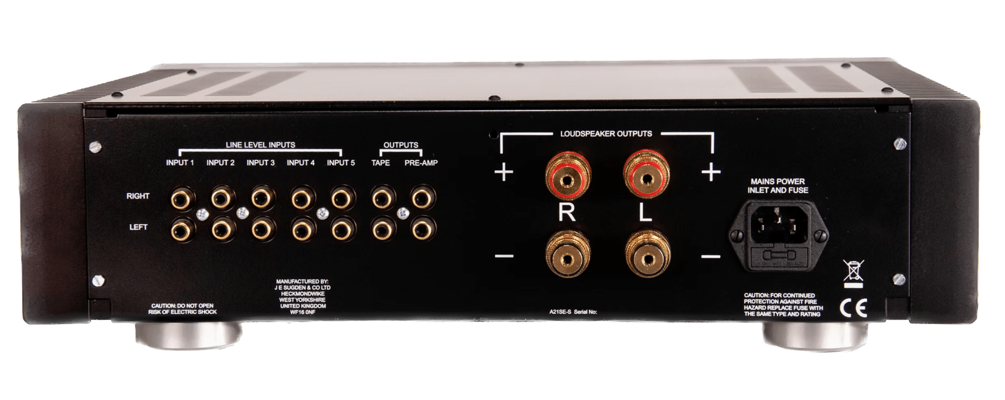 Sugden Audio Integrated Amplifiers Sugden A21SE Special Edition Pure Class A Integrated Amplifier, back