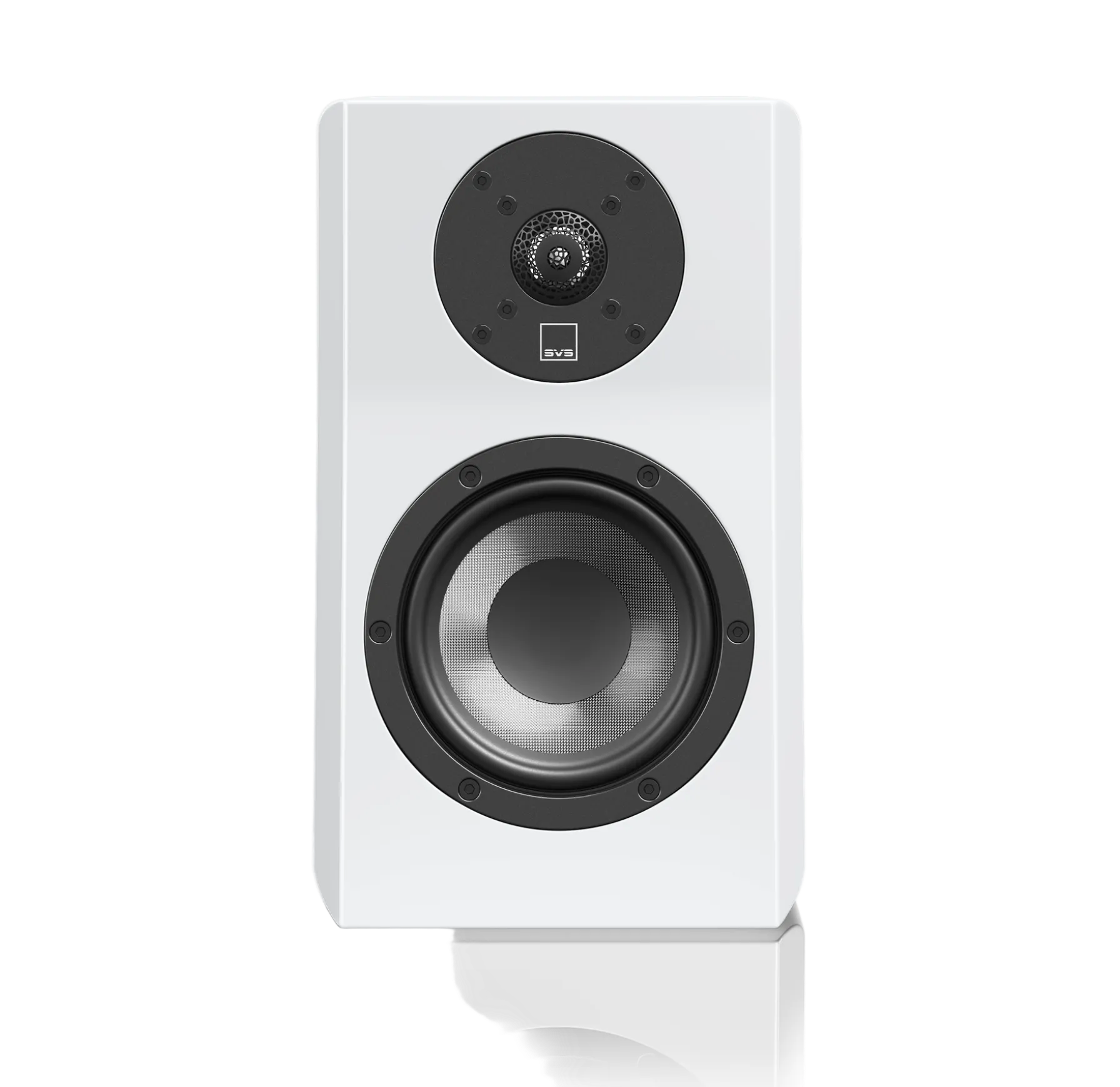 SVS Ultra Evolution Nano Bookshelf Speaker in Piano White Gloss, without Grille