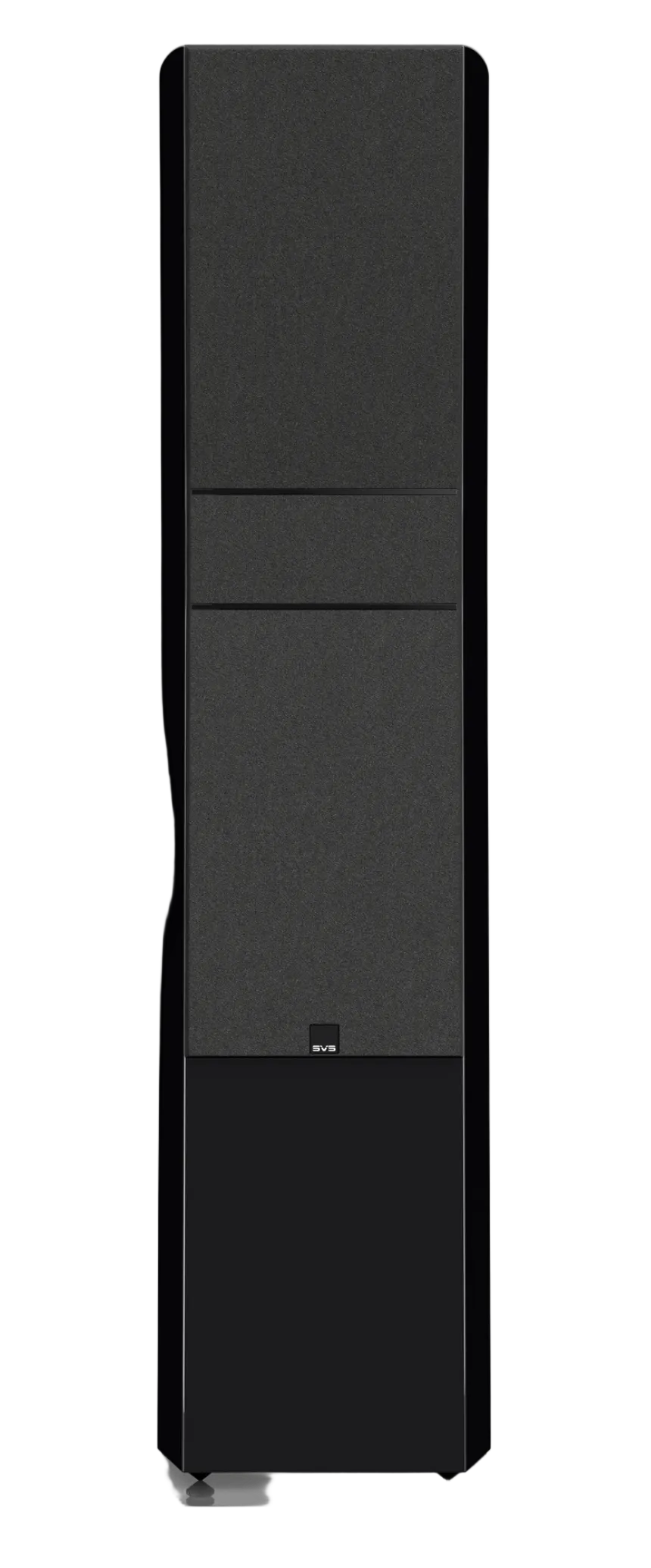 SVS Ultra Evolution Pinnacle Floorstanding Speaker, in Piano Black Gloss, individual with grille