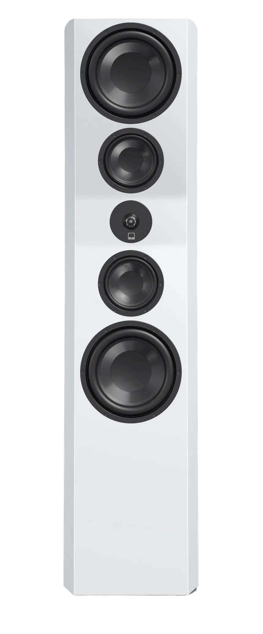 SVS Ultra Evolution Pinnacle Floorstanding Speaker, in Piano White Gloss, individual without Grille