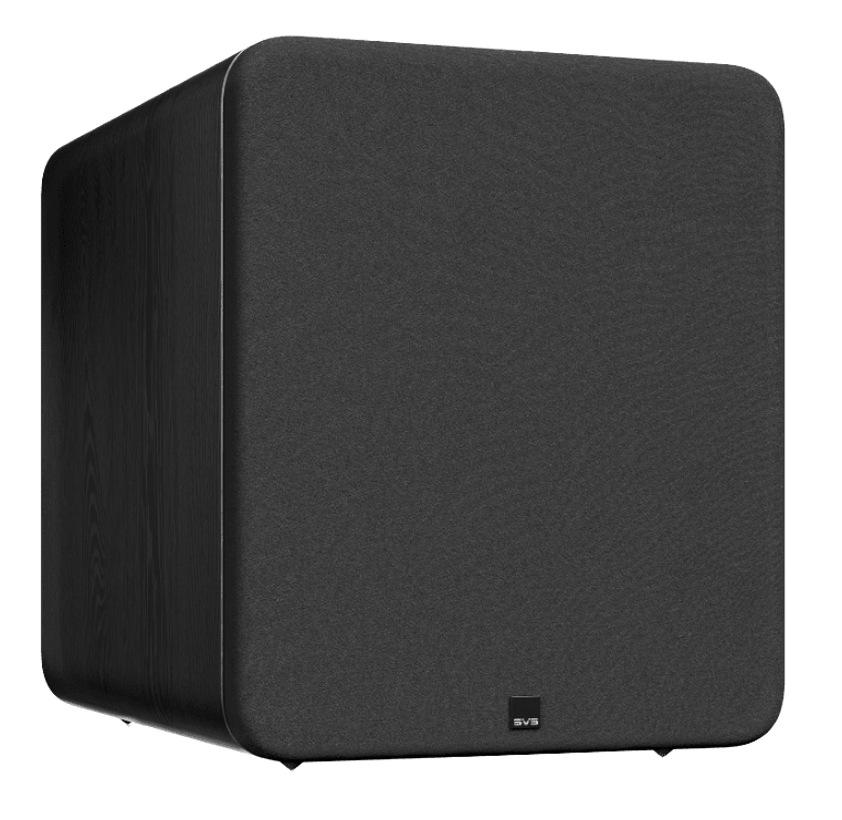 SVS PB-3000 R|Evolution Ported Box Subwoofer, angled with grille
