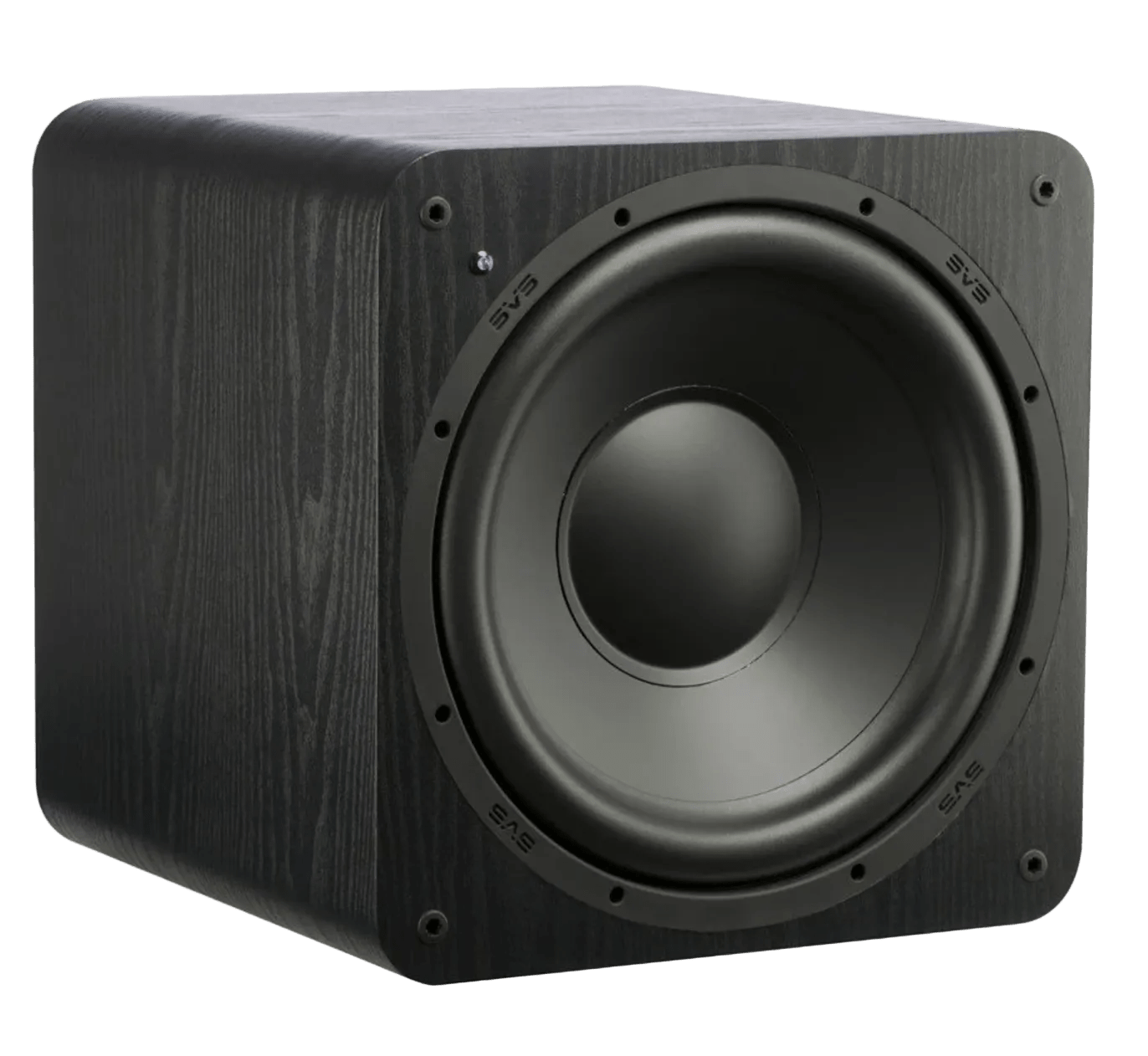 SVS SB-1000 Classic Subwoofer, in black ash, angled no mesh
