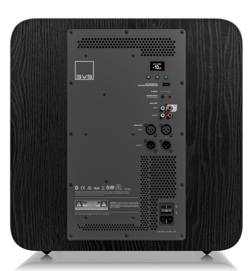 SVS SB-5000 R|Evolution Sealed Box Subwoofer in Black Ash, back