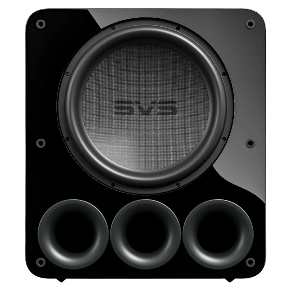 SVS PB-5000 R|Evolution Ported Box Subwoofer in Gloss Black Ash front without Grille
