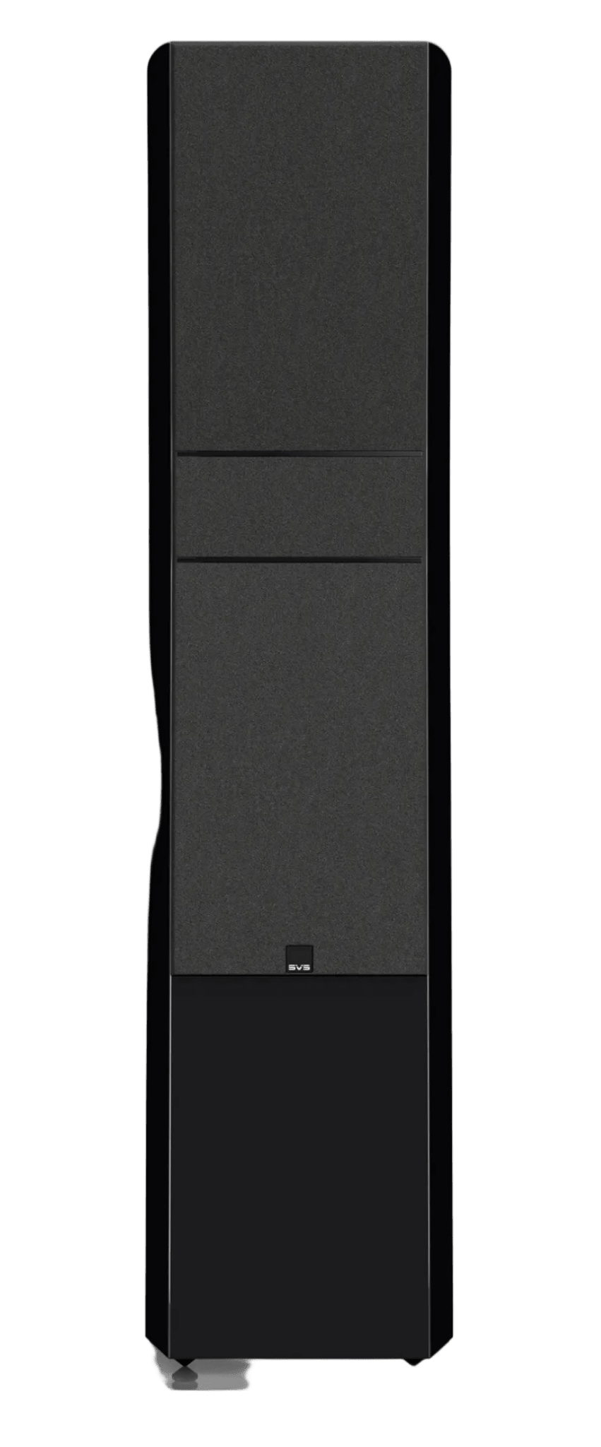 SVS Ultra Evolution Pinnacle Floorstanding Speaker, in Piano Black Gloss, individual with grille