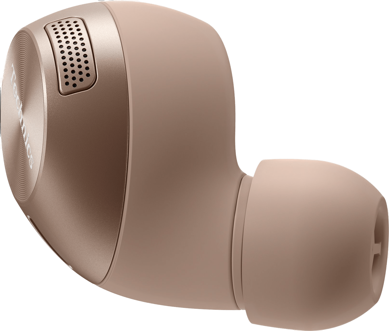 Technics EAH-AZ40M2 True Wireless Noise Cancelling Earbuds with Multipoint Bluetooth in Rose Gold, individual earbud