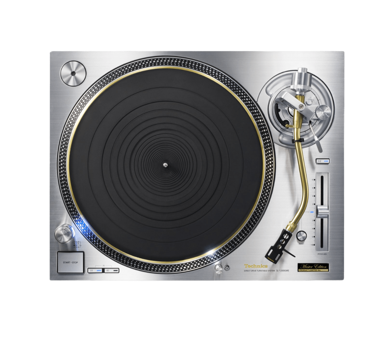 Technics SL-1200GME Grand Class Master Edition Direct Drive Turntable, overhead view