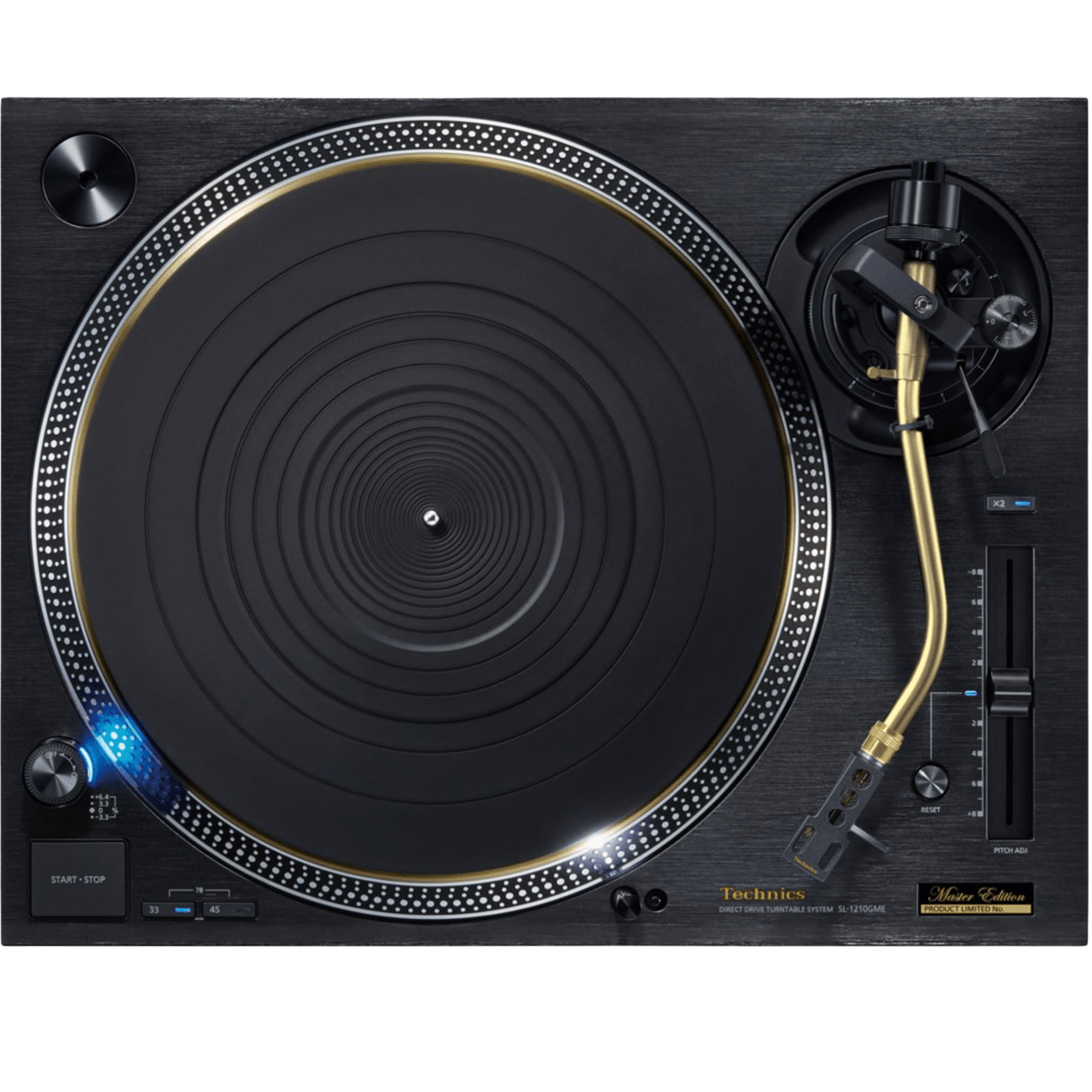 Technics SL-1210GME Grand Class Master Edition Direct Drive Turntable, overhead view