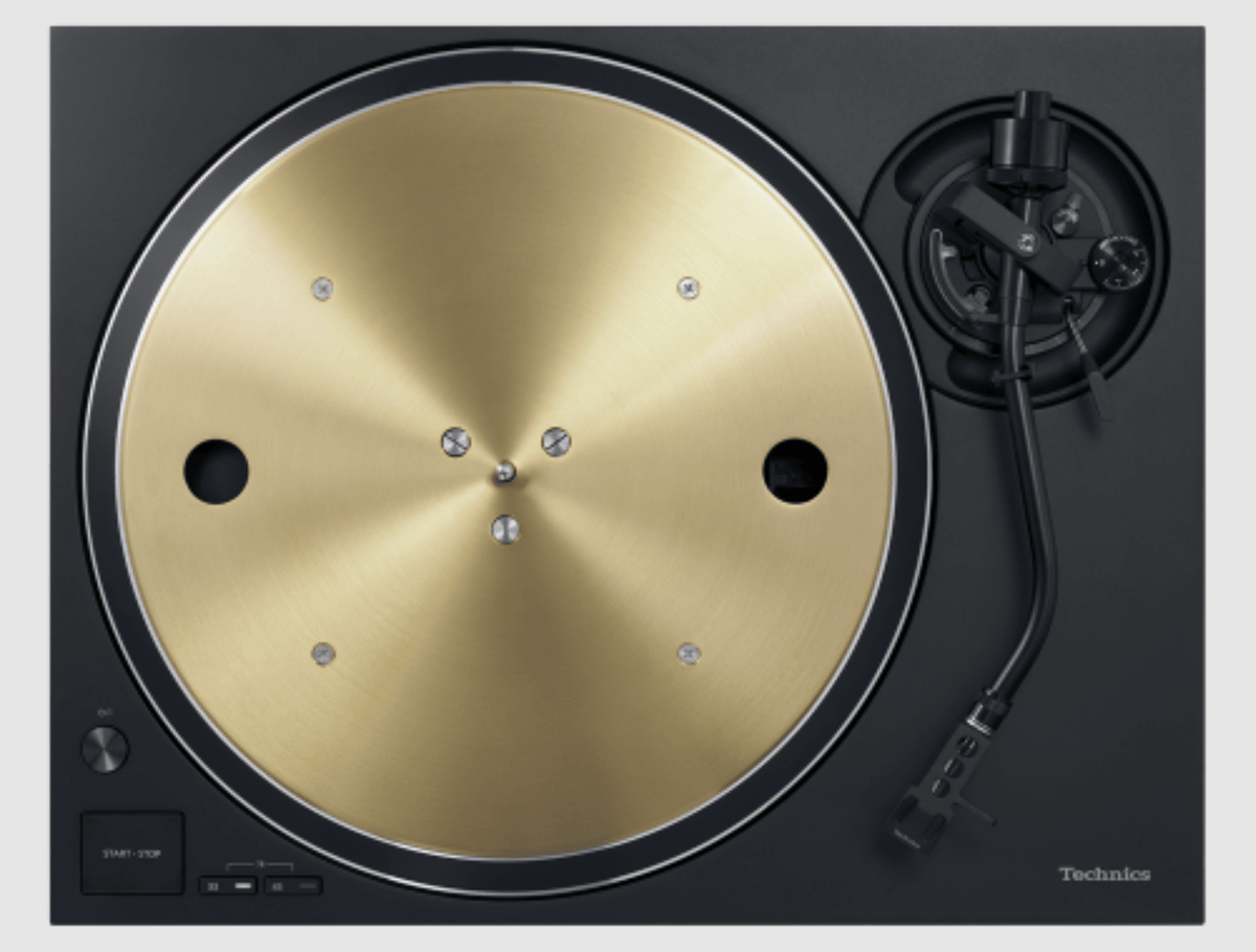 Technics SL-1300G Grand Class Turntable in black overhead view