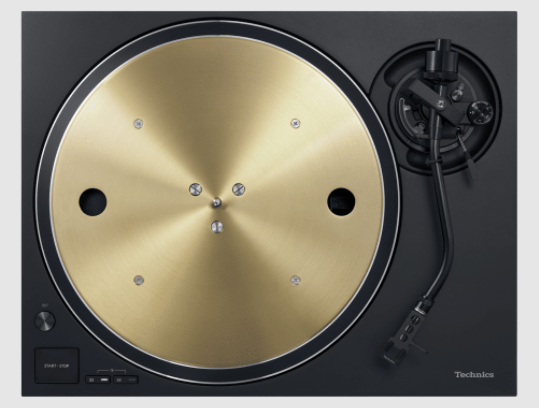 Technics SL-1300G Grand Class Turntable in black overhead view
