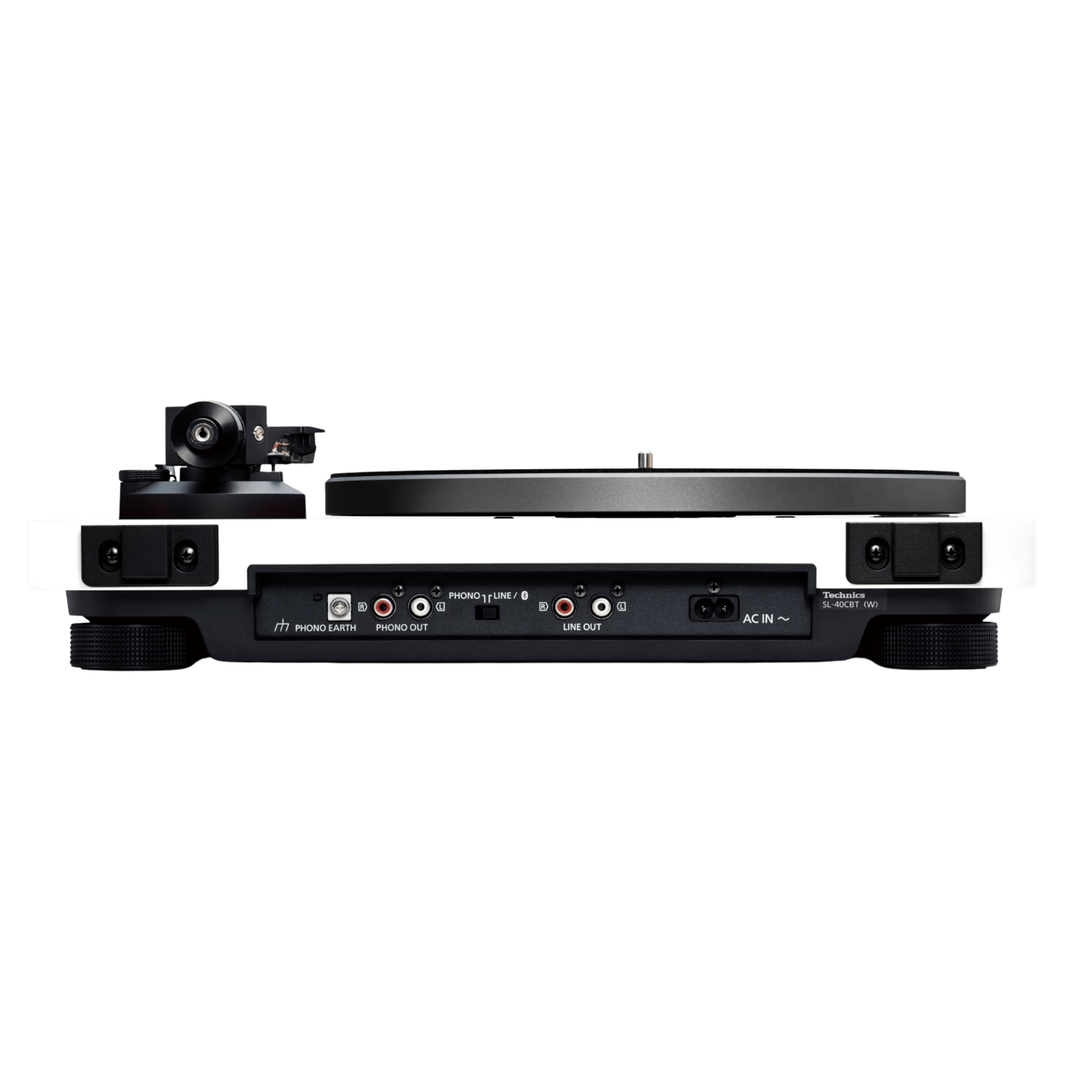 Technics SL-40CBT Direct Drive Bluetooth Turntable in White, back profile