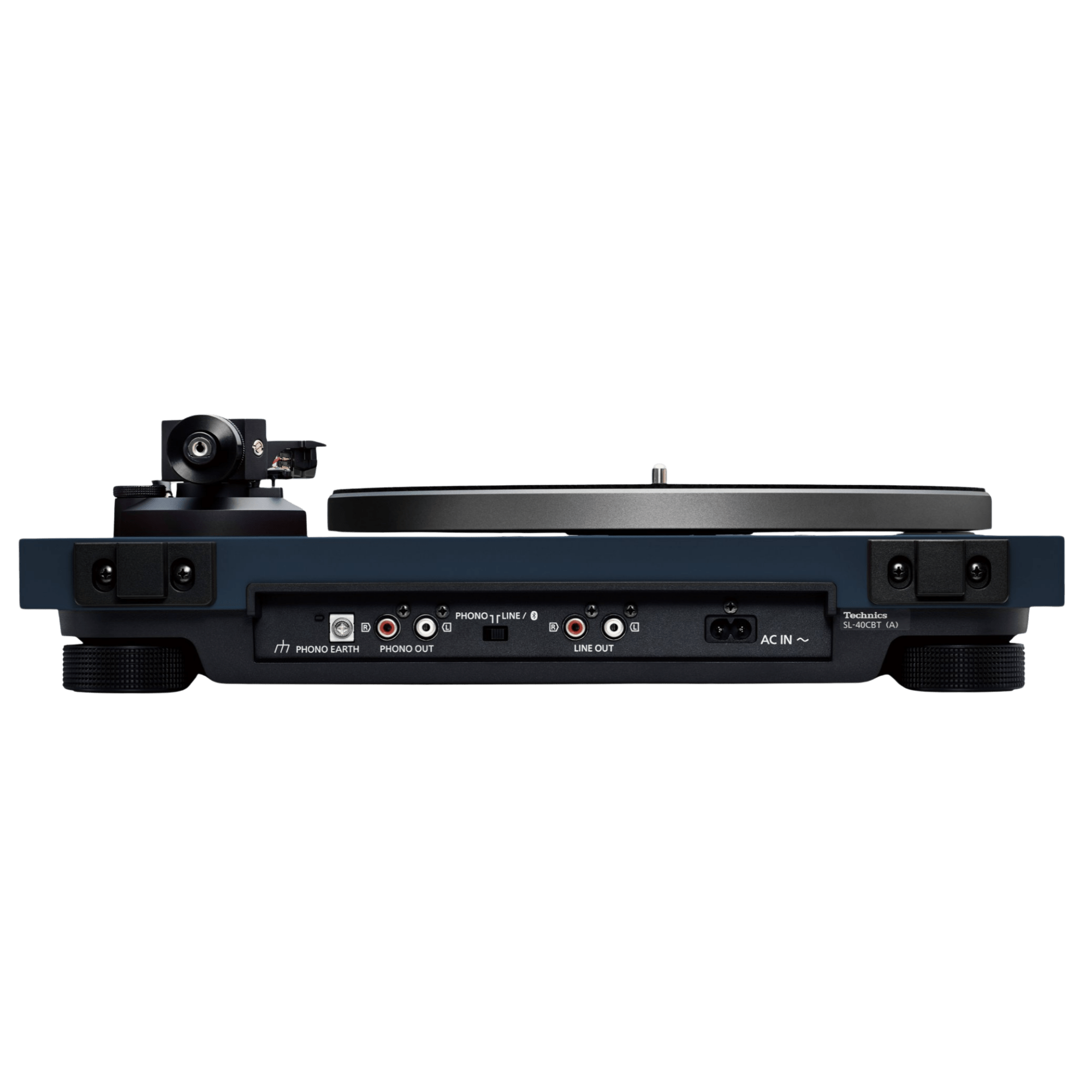 Technics SL-40CBT Direct Drive Bluetooth Turntable in Blue, rear profile