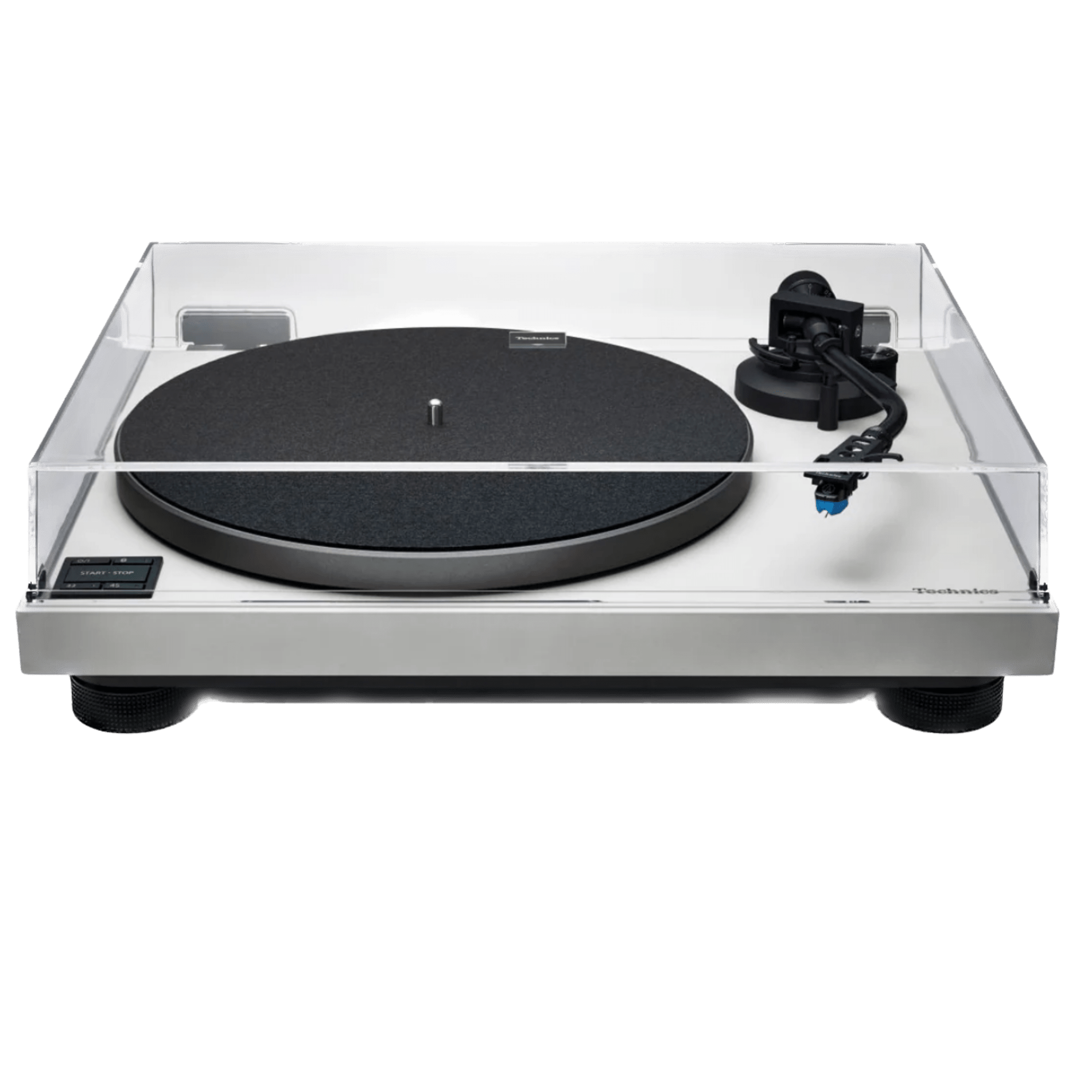 Technics SL-40CBT Direct Drive Bluetooth Turntable in Grey, front with dustcover