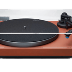 Technics SL-40CBT Direct Drive Bluetooth Turntable in Terracotta, front with dustcover