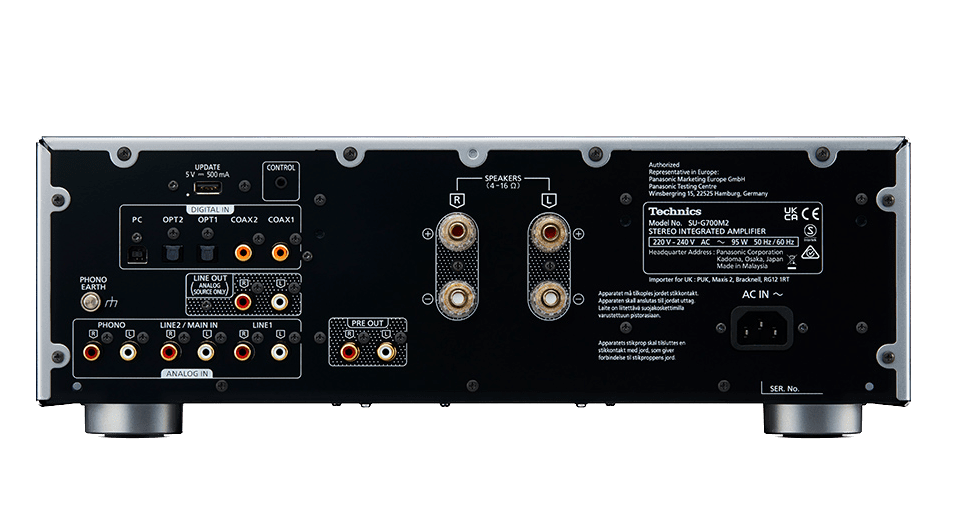 Technics SU-G700M2 Stereo Integrated Amplifier, Silver back