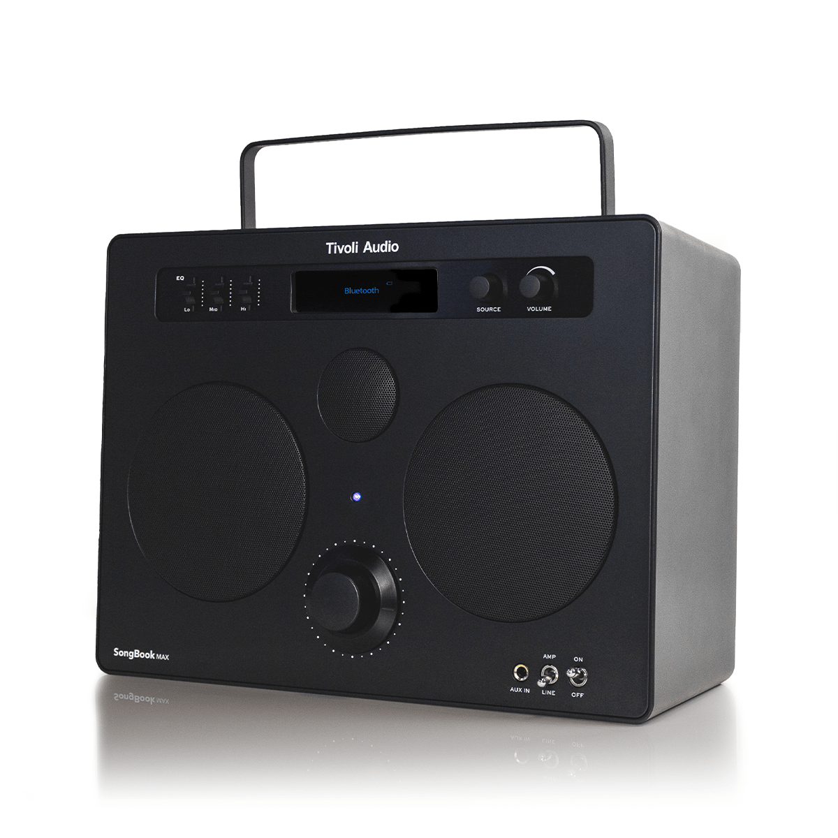 Tivoli Audio Music Songbook MAX in black, angled to the left