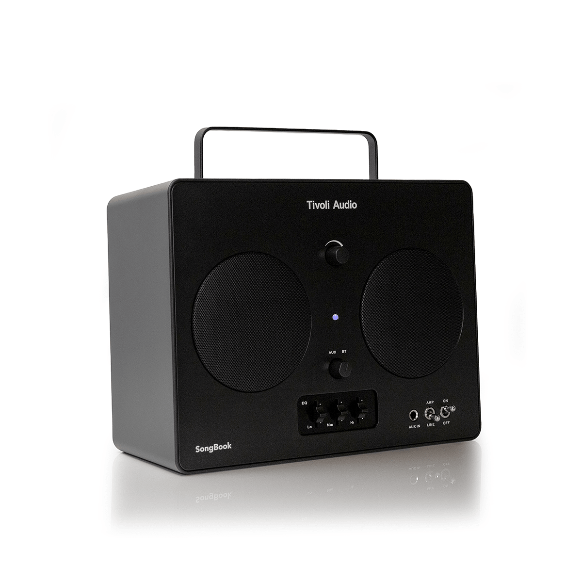 Tivoli Audio Music Songbook Portable Bluetooth Speaker in black, angled to the right