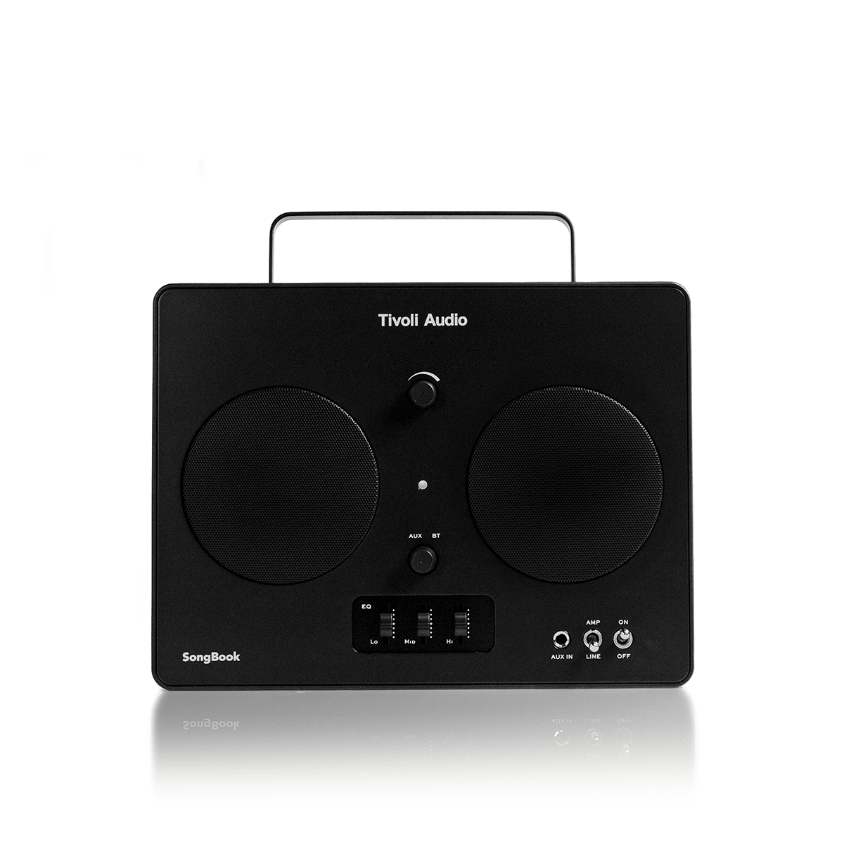 Tivoli Audio Music Songbook Portable Bluetooth Speaker in black, front of unit