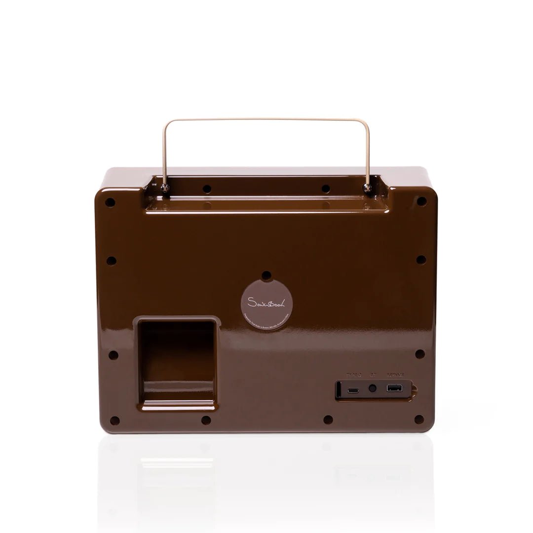 Tivoli Audio Music Songbook Portable Bluetooth Speaker in Cream/Brown, rear of unit