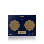 Tivoli Audio Music Songbook Portable Bluetooth Speaker in blue and gold, front of unit