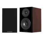 Wharfedale Diamond 12.0 Bookshelf Speakers in Walnut with and without Grille