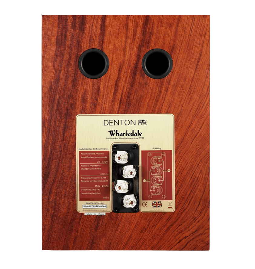 Wharfedale Denton 85th Anniversary Speakers, individual speaker in Mahogany, back 
