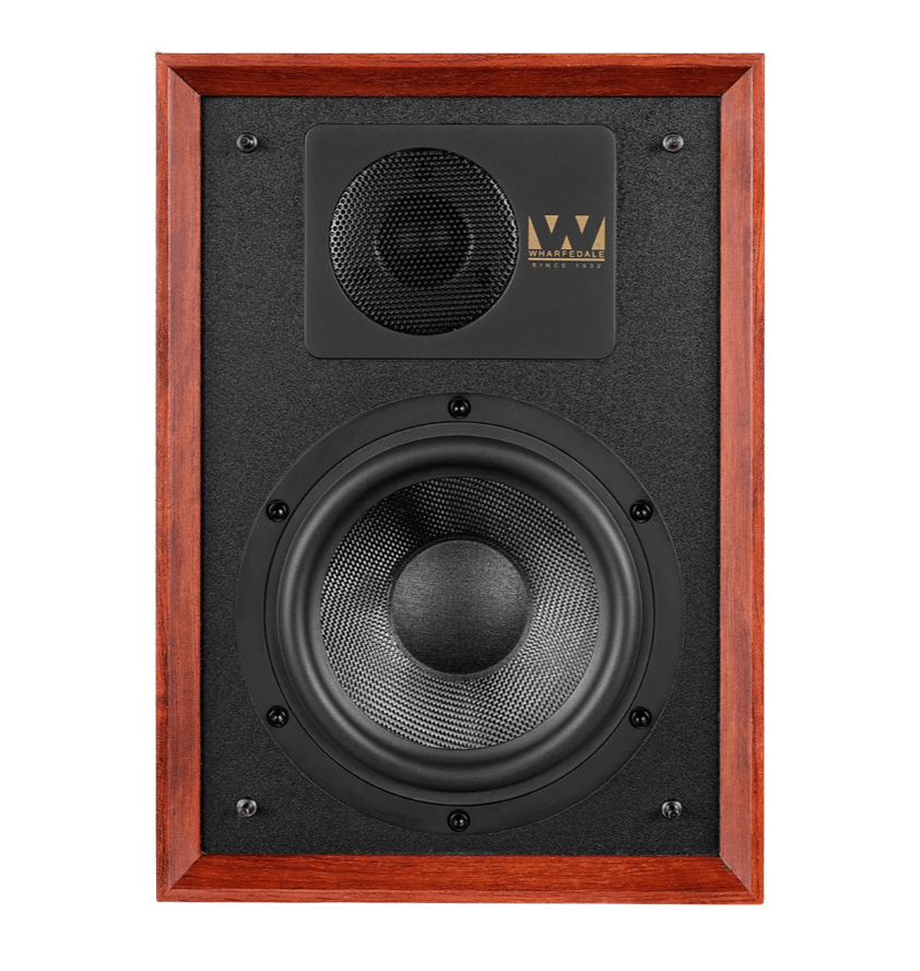 Wharfedale Denton 85th Anniversary Speakers, individual speaker in Mahogany, front, without a grille
