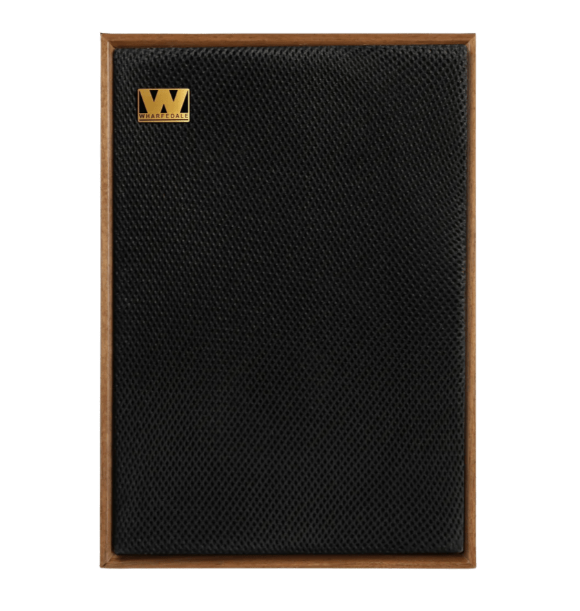 Wharfedale Denton 85th Anniversary Speakers, individual speaker in Walnut, front with grille