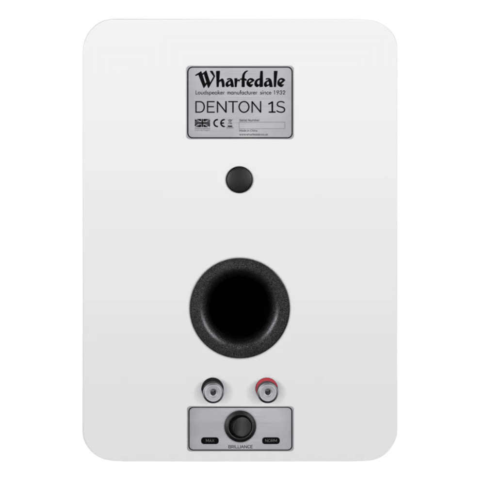 Wharfedale Denton S1 Heritage Loudspeakers in Matte White. Back of ndividual speaker shown.