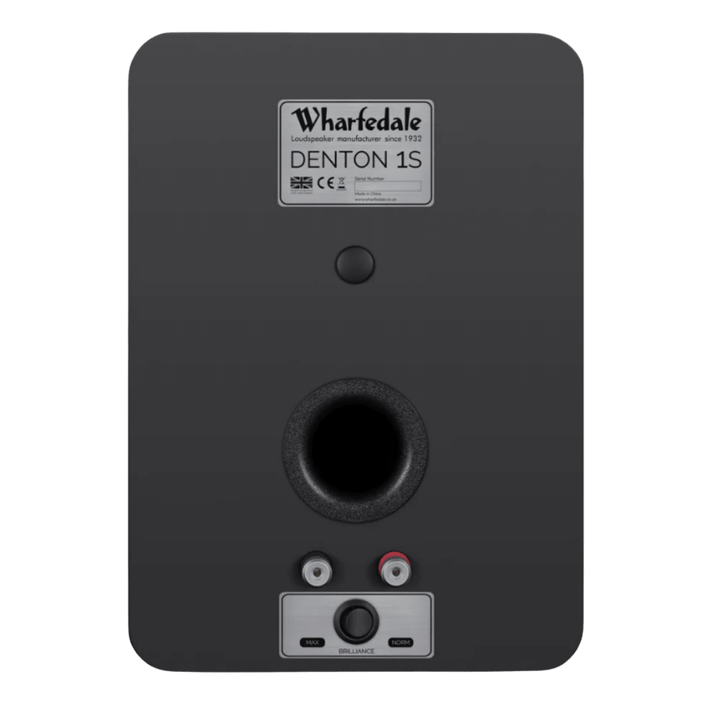 Wharfedale Denton S1 Heritage Loudspeakers in Matte Black. Back of ndividual speaker shown.