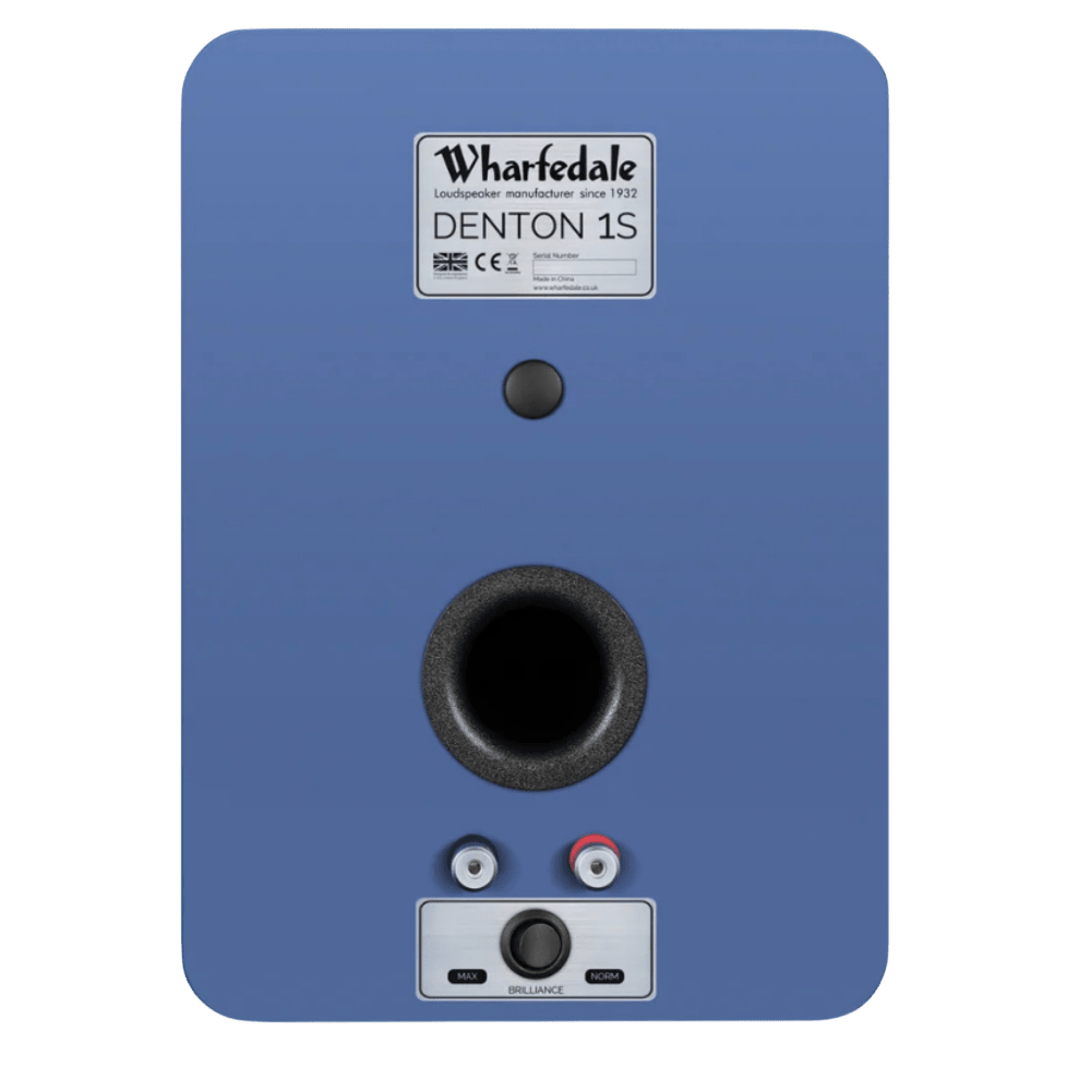 Wharfedale Denton S1 Heritage Loudspeakers in Matte Blue. Back of ndividual speaker shown.