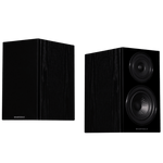Wharfedale Diamond 12.1 Bookshelf Speakers in Black with and without Grille