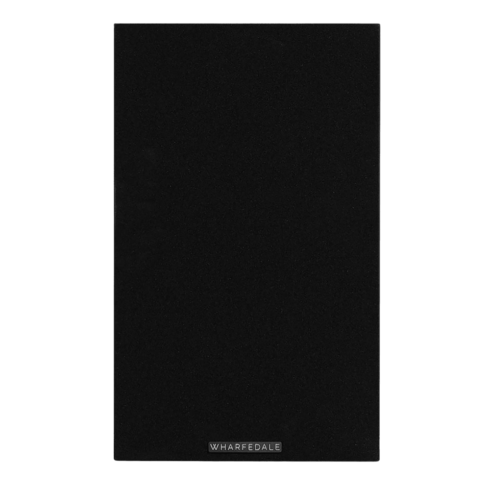  Wharfedale Diamond 12.2 Bookshelf Speakers in Black, front of individual speaker with grille