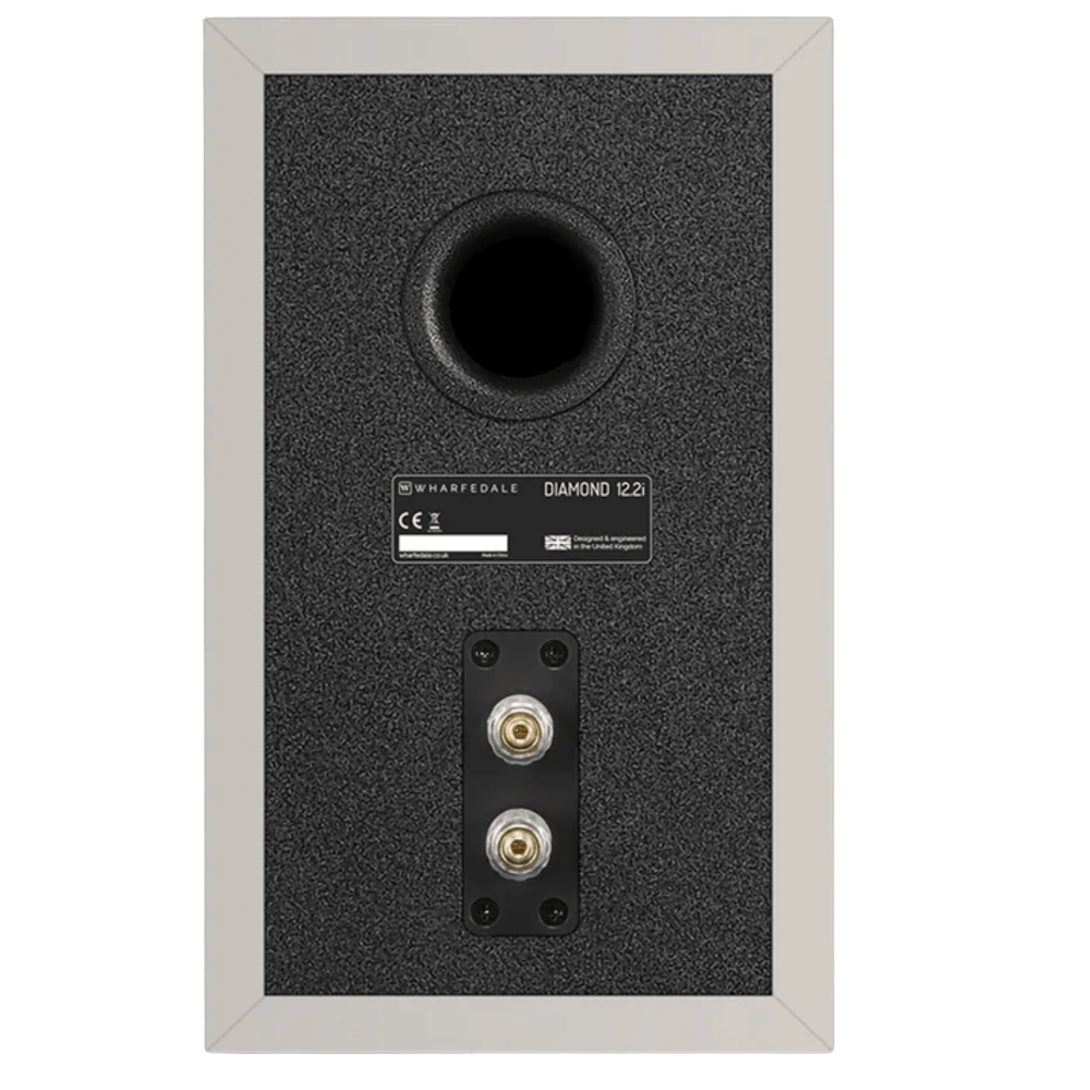 Wharfedale Diamond 12.2i Bookshelf Speakers. back of individual speaker shown in Grey.