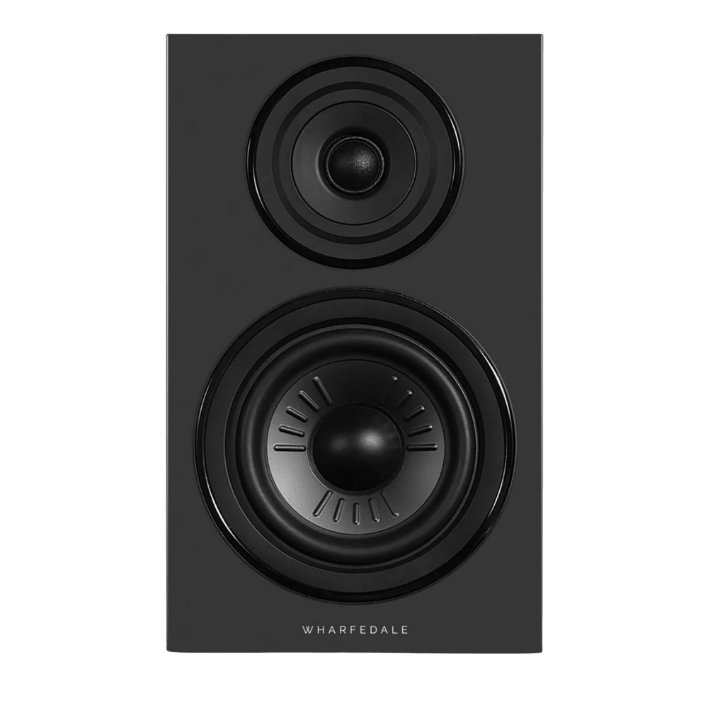 Wharfedale Diamond 12.2i Bookshelf Speakers. Front of individual speaker shown in Black.