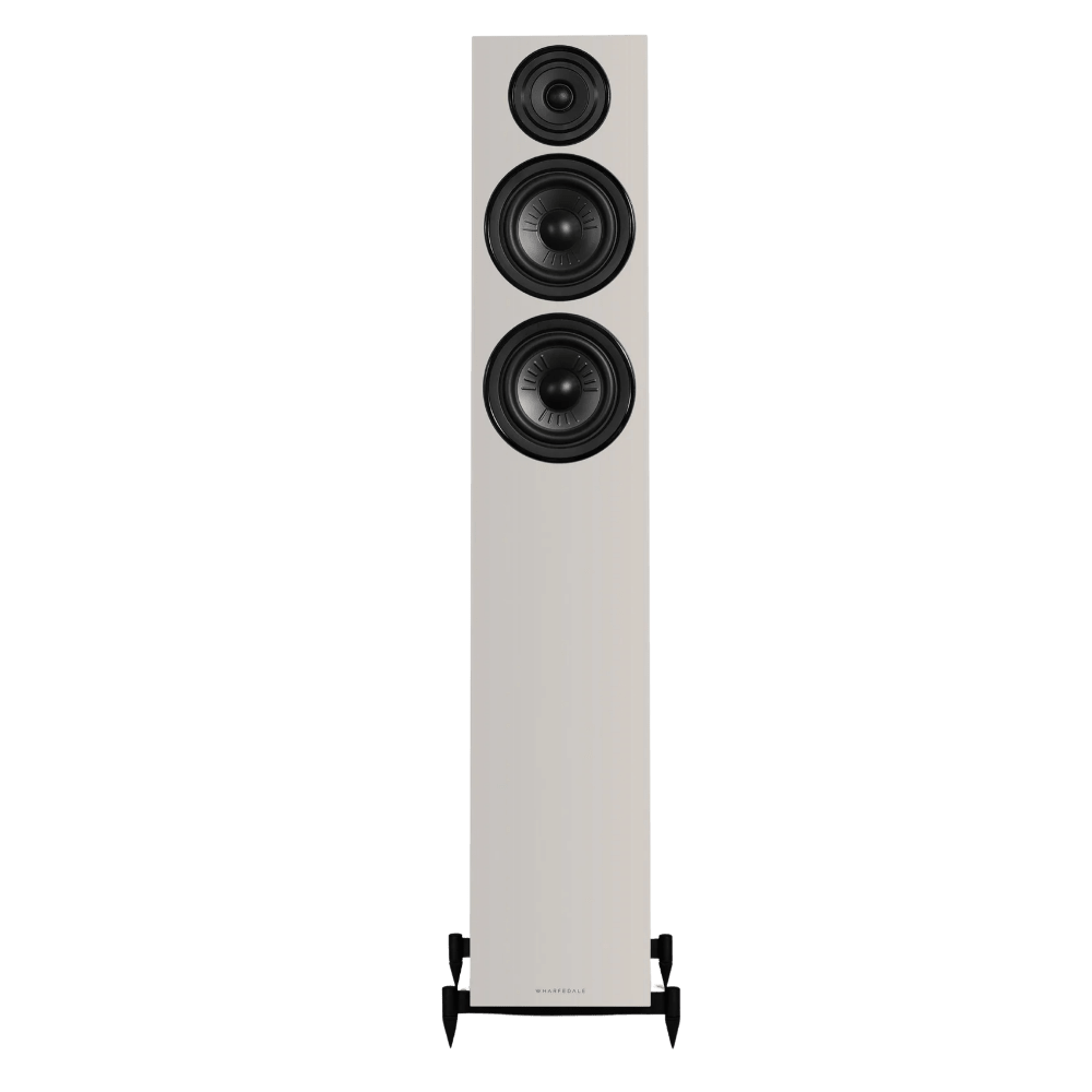 Wharfedale Diamond 12.4i Floorstanding indvidual speaker in Grey, front shown without Grille.