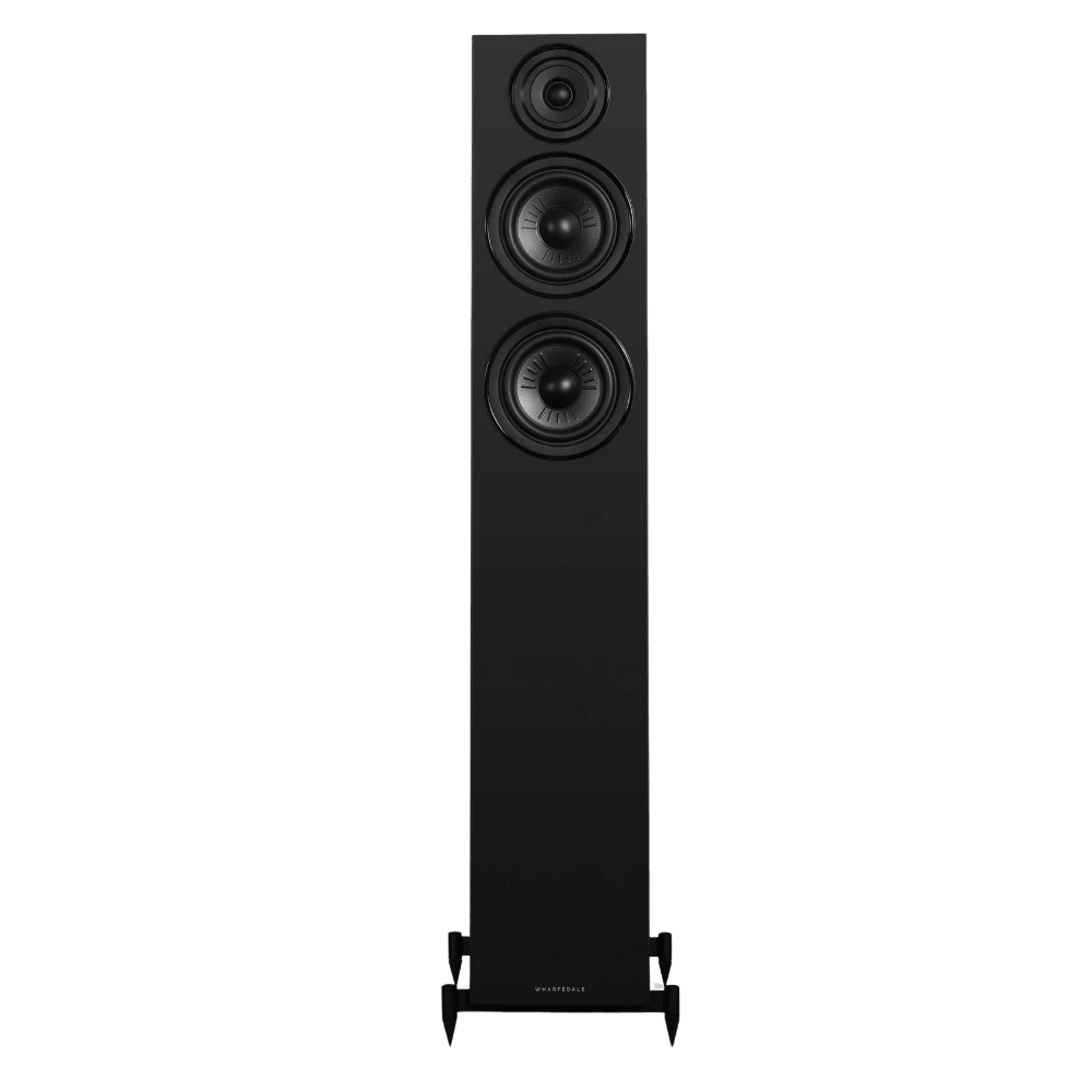 Wharfedale Diamond 12.4i Floorstanding indvidual speaker in Black, front shown without Grille.