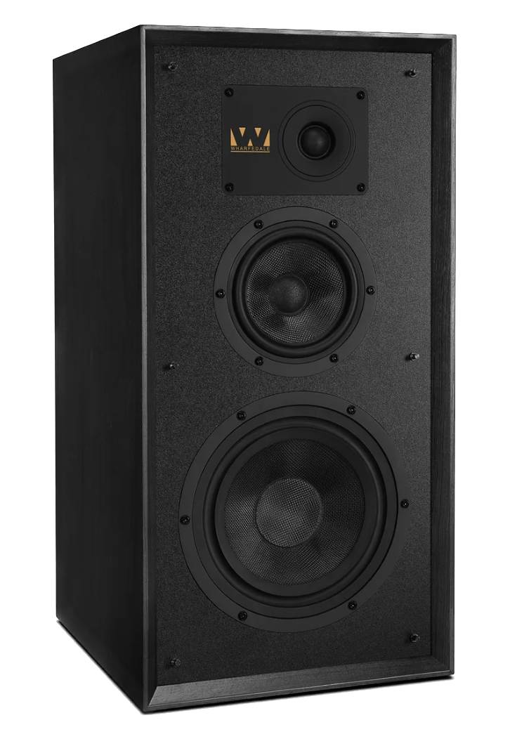 Wharfedale Super Linton Heritage Individual Speaker in Black, angled, no grille
