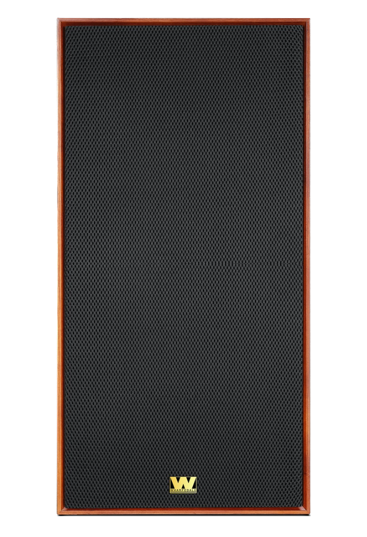 Wharfedale Super Linton Heritage Individual Speaker in Mahogany, front, with grille