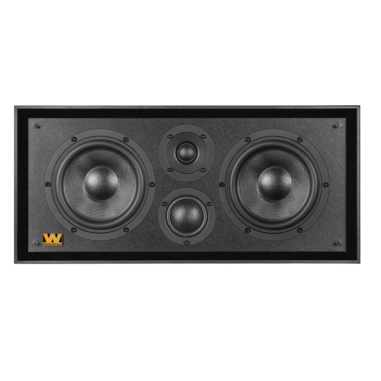 Wharfedale Heritage Centre Speaker in Black Oak.  Front of speaker without grille
