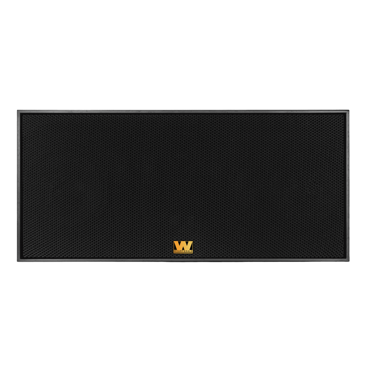 Wharfedale Heritage Centre Speaker in Black Oak.  Front of speaker withgrille