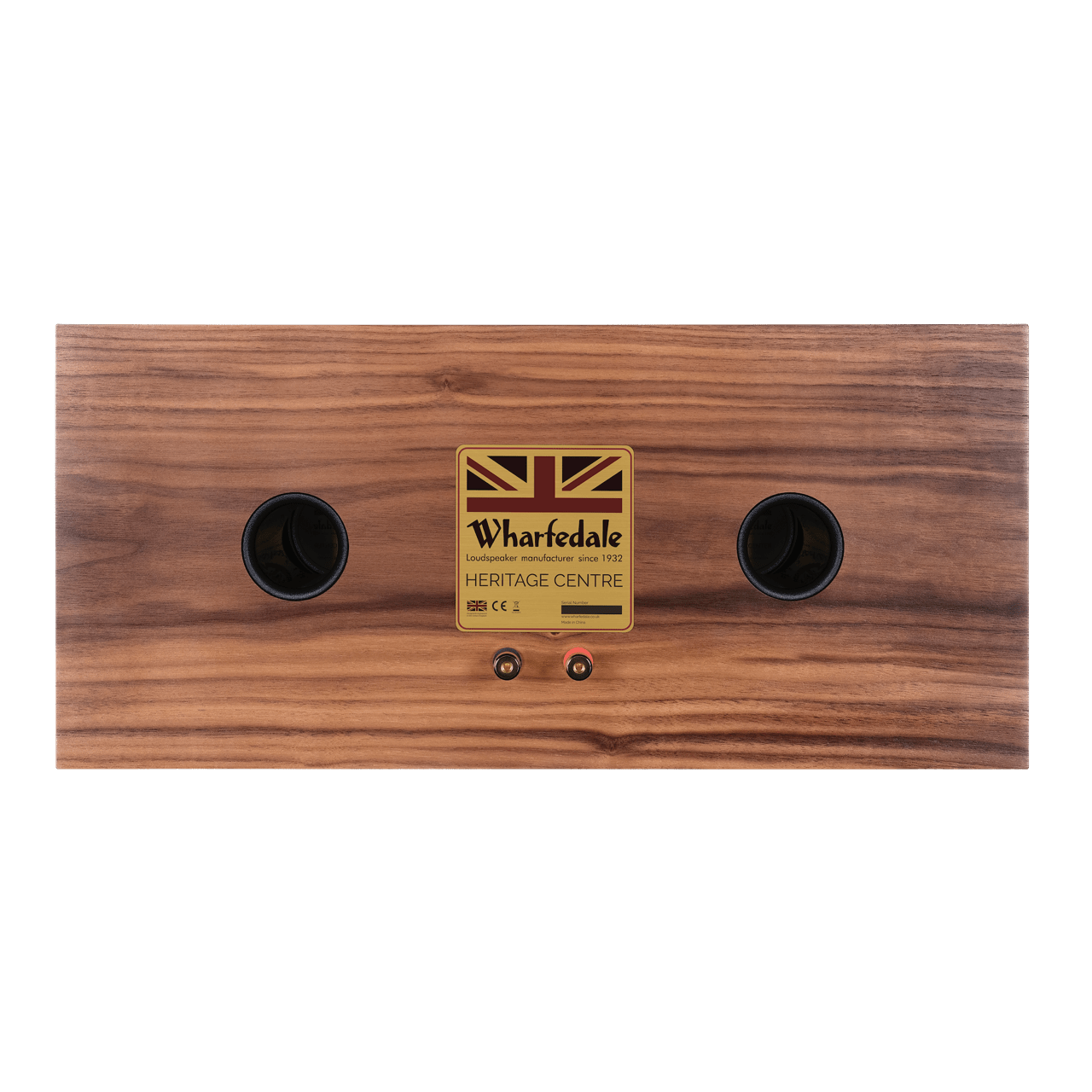 Wharfedale Heritage Centre Speaker in Walnut.  Rear view of speaker 
