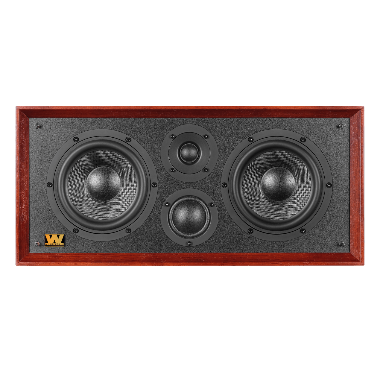 Wharfedale Heritage Centre Speaker in Mahogany.  Front of speaker without grille