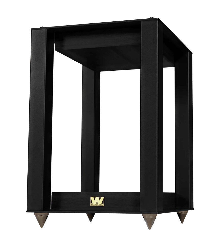 Wharfedale Linton Speaker Stands, individual stand in Black, angled view