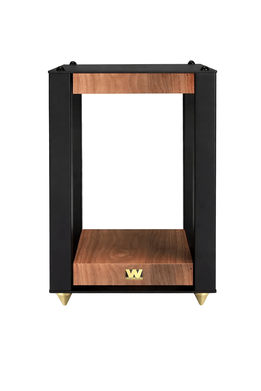 Wharfedale Linton Speaker Stands, individual stand in Walnut, front view